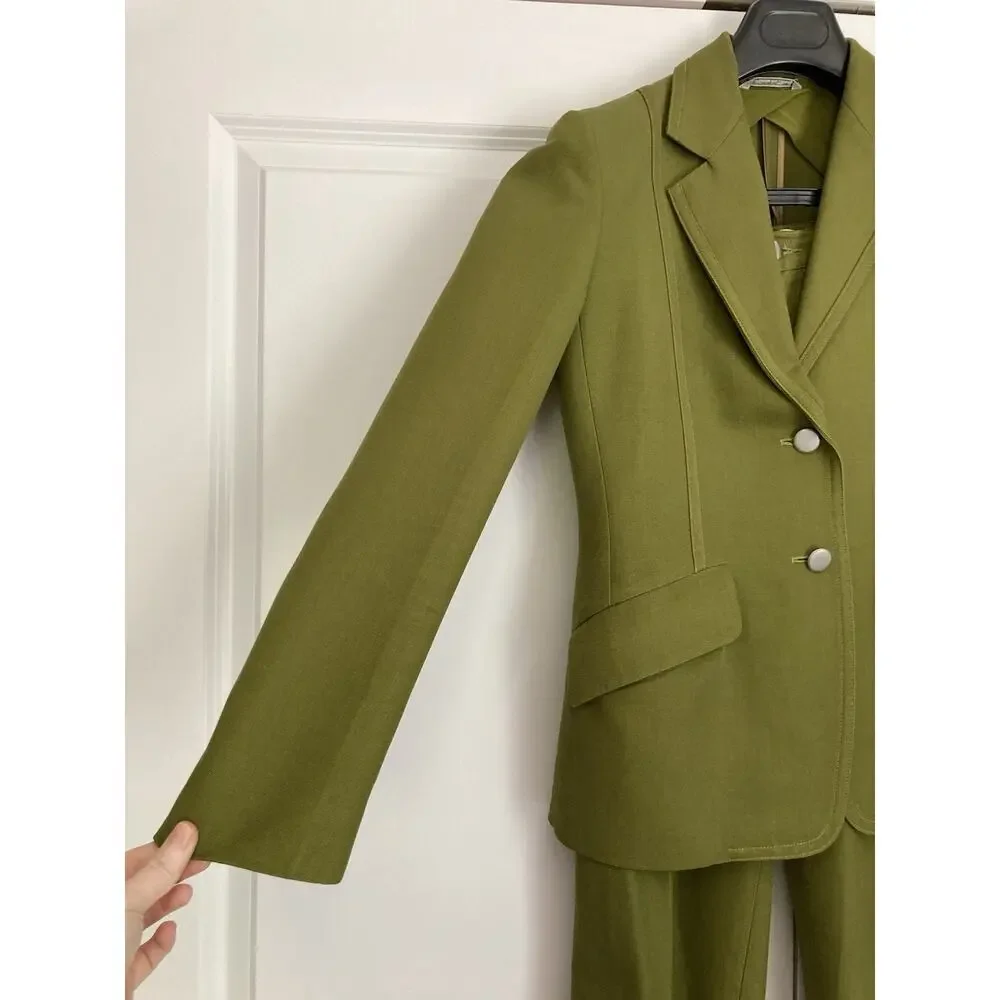 MaxMara Olive Green Blazer and Pants Set - Picture 4 of 15